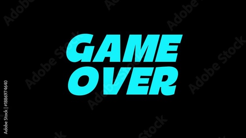 Game Over Arcade Text Effect in Blackscreen