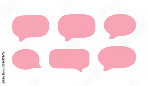 Soft 3D cartoon pink speech bubble set for chat and notification design
