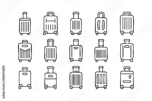 Baggage Icons for Travel Planning and Transportation Dashboards