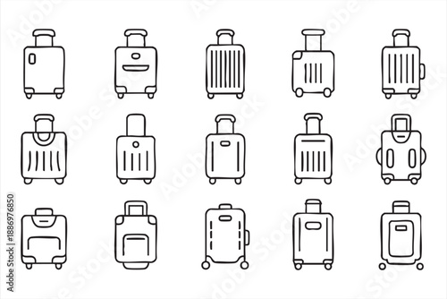 Travel Suitcase Icons for Tourism and Mobility Applications