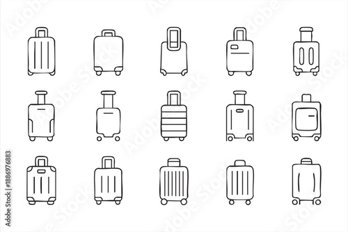 Luggage UI Icons for Airport, Flight, and Hotel Systems