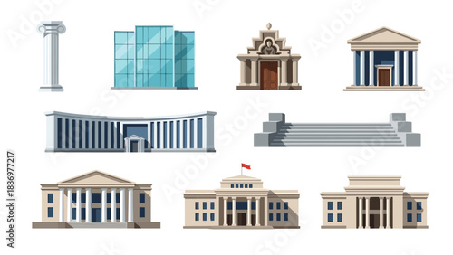 Architectural landmarks collection: classic, modern, and cultural icon designs
