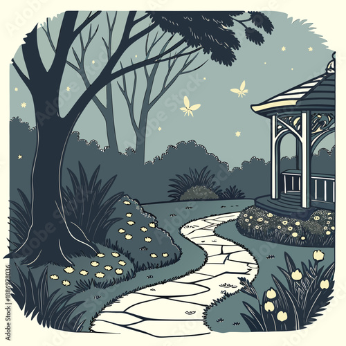 AR Landscape with Fire Element and Lush Greenery