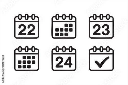 Schedule and Planning Icons for Productivity Dashboards