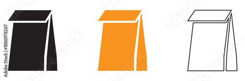 Takeaway food packaging icons line and solid. Set of line and solid icons showing takeaway food packaging for fast food and delivery concepts.