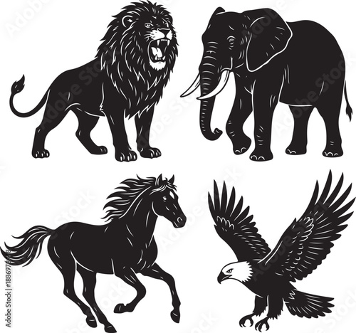 Silhouette of a decorated bull,