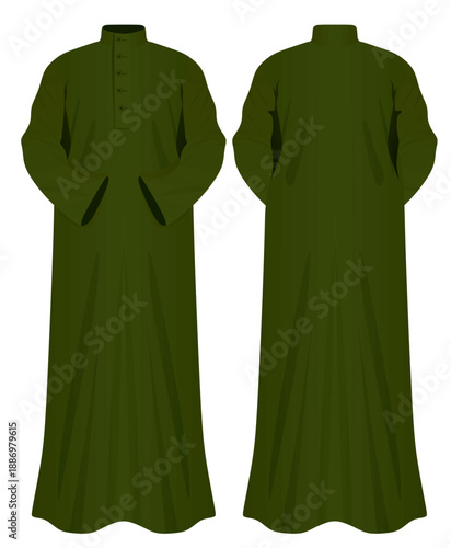 Green Arabic clothes. vector illustration