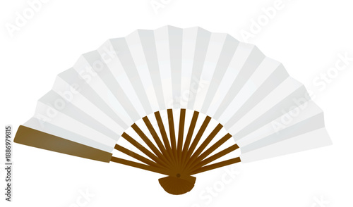 White paper hand fan. vector illustration