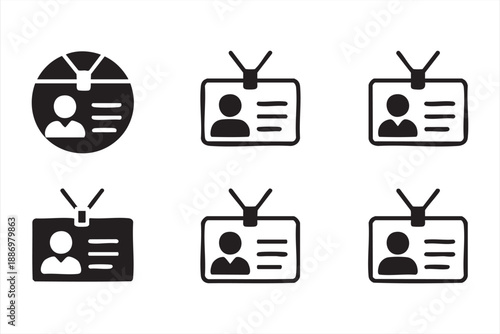 Corporate Badge and ID Card Icons for Workforce Systems