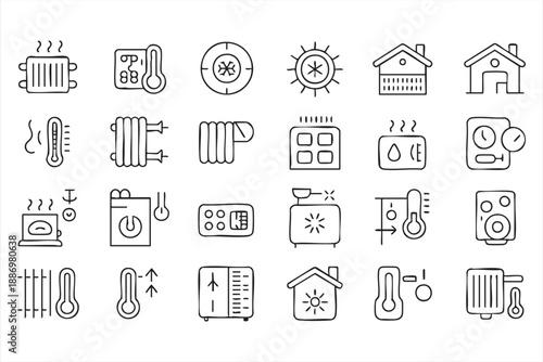 Climate Control Icons for Thermostat and HVAC Applications