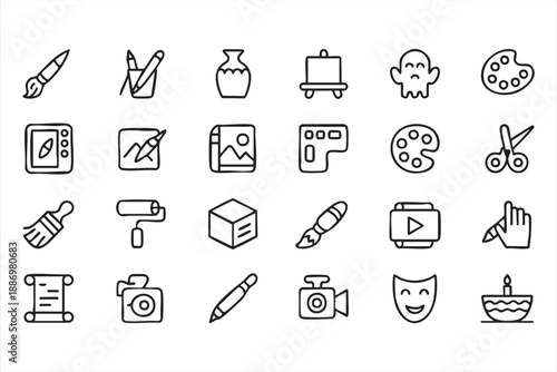 Creative Design Icons for Media Production and Artistic Platforms