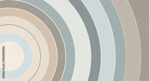 Abstract Neutral Tone Concentric Circles Vector Background