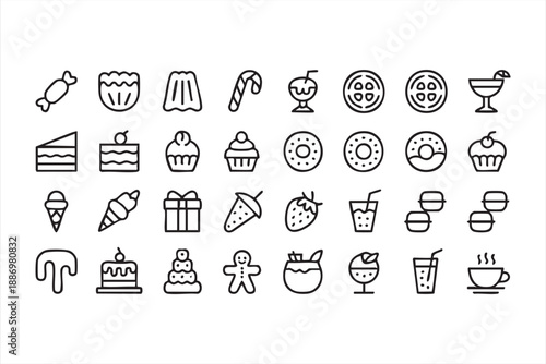 Dessert Icons for Candy Shops, Bakeries, and Restaurants