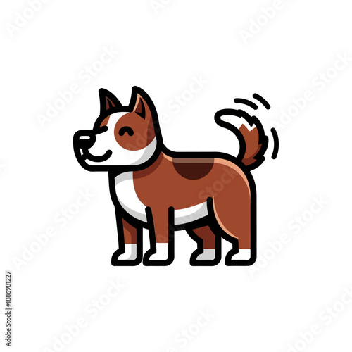 Cartoon Dog Illustration with Brown Coat.
