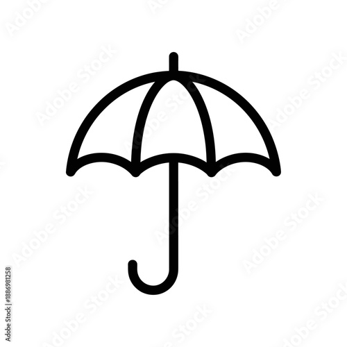 Black Umbrella Icon Simple Design Element.