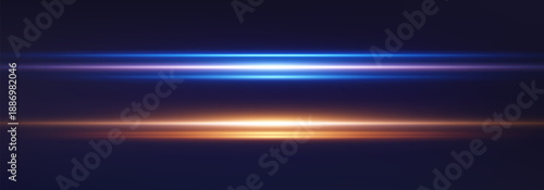 Abstract lights lines. Vector laser beams. Glowing streaks on dark background. Luminous neon lines isolated on trasparent backgound. 