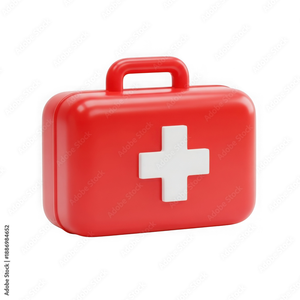 Obraz premium Red first aid kit icon isolated on transparent background isolated on transparent background