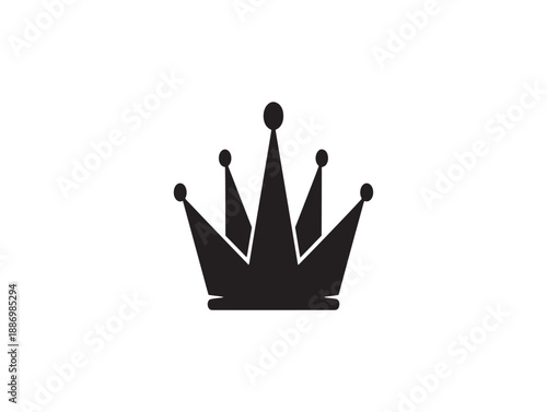 Elegant black silhouette of a regal crown isolated on a clean white background for design projects