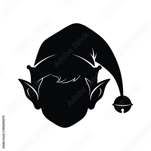 Elf Silhouette Illustration for Christmas Design