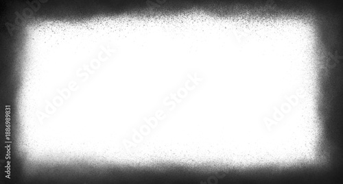 Tableau sur toile Black Spray Paint Grunge Frame Border on Transparent Background