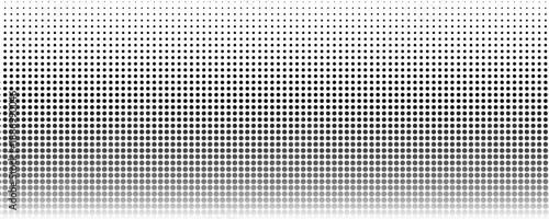 Set of halftone dots gradient pattern texture isolated on white background. Straight dotted spots using halftone circle dot raster texture. Vector blot half tone collection.