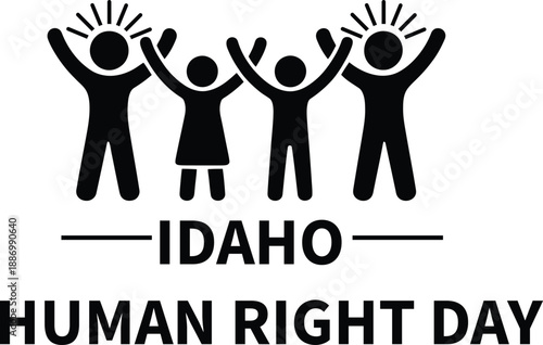 Idaho human right day celebration with diverse people symbolizing unity and fundamental rights