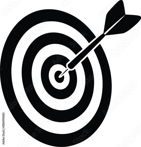Bullseye Hit A Precision Target Concept Representing Goal Achievement and Accurate Aiming with a Dart
