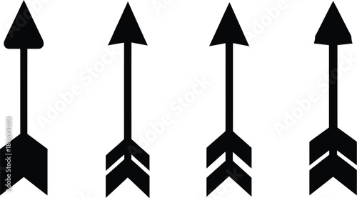 Diverse Collection of Graphic Arrow Designs Embodying Direction, Progress, and Navigation with Various Stylish Elements