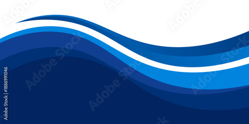Abstract blue wavy style on a transparent blank banner background for business decoration, banners and cover design