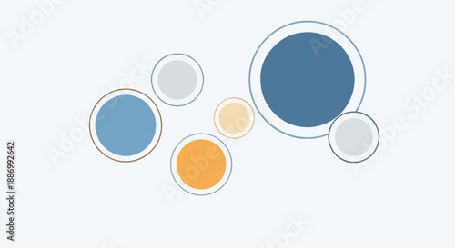 Abstract Blue and Orange Overlapping Circles Vector Background