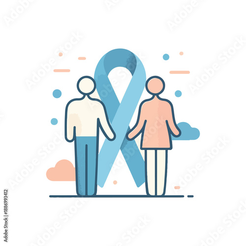 unity and care flat minimalist people lifestyle illustration