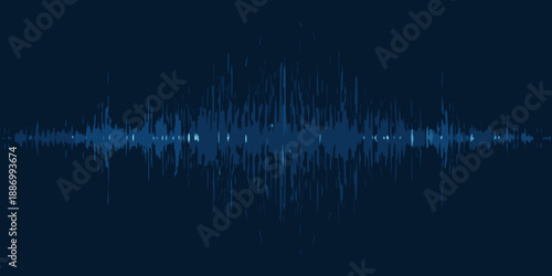 Abstract waveform display representing audio or sound visualization on a dark background