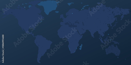 a dark blue world map on a dark background