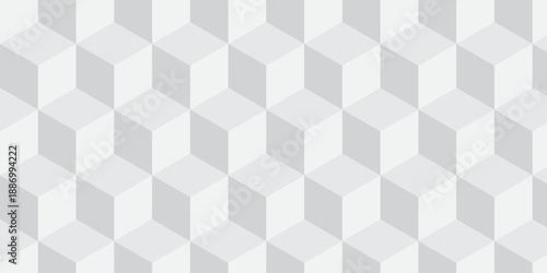 abstract white creative cubes decoration triangle wall and wallpaper textile vector square tile, mosaic endless repeat hexagon block texture background.