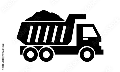 Truck Silhouette Icon Set Vector Illustration.