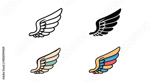 Collection of different style angel wings