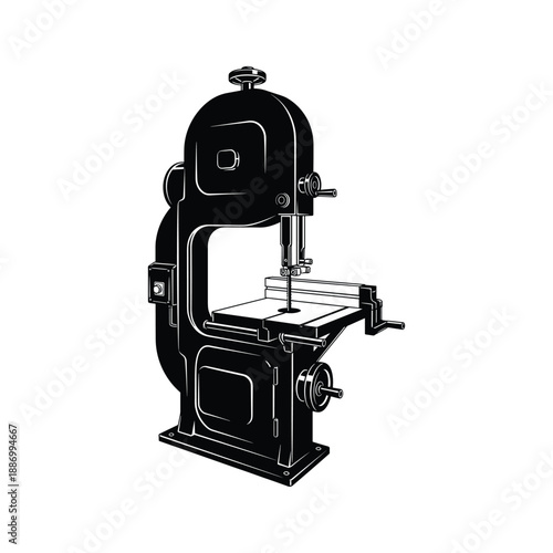 Industrial Band Saw Machine Illustration