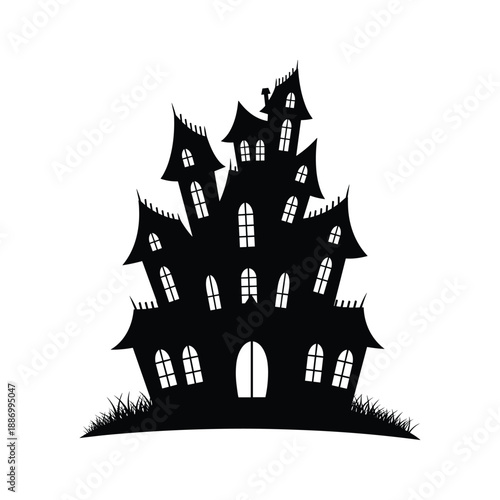 Haunted Mansion Silhouette Illustration