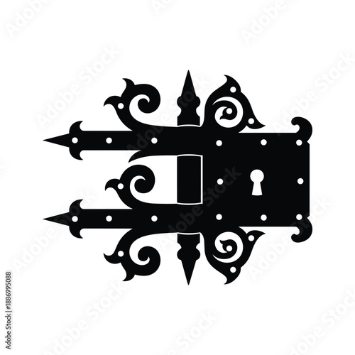 Elegant Black Metal Door Lock Illustration