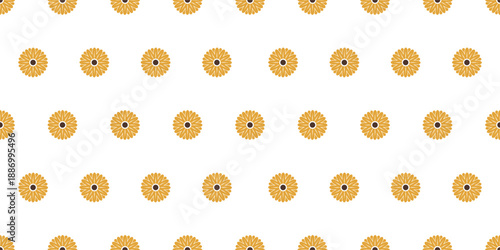 Cute Sunflower Seamless Pattern for Fabric and Textile Design