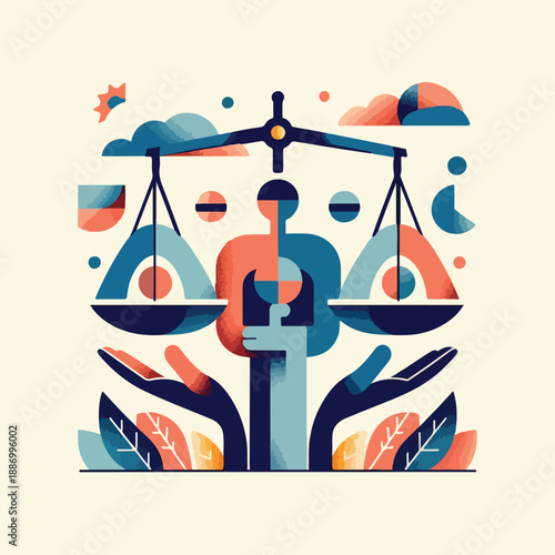 equality and fairness flat minimalist conceptual people illustration