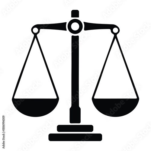 Justice Scale Silhouette Icon Symbol of Law and Balance