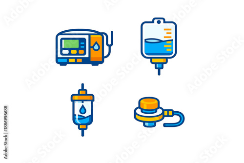 Medical equipment for fluid management in a healthcare setting used for patient treatment and care in hospitals and clinics