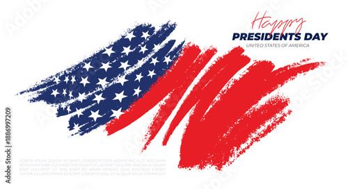 Happy Presidents Day vector illustration. Patriotic holiday design suitable for greeting cards, posters and banners. Festive American theme background for national celebration.