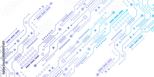 Technological background. Electronic board . Processor. Vector illustration