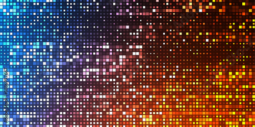 Abstract pixel background. Neon dots. Technological background. Vector illustration.