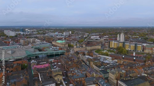 Aerial footage of downtown district of Hull, England. Kingston upon Hull, usually shortened to Hull, is a historic maritime city and unitary authority area in the East Riding of Yorkshire, England.