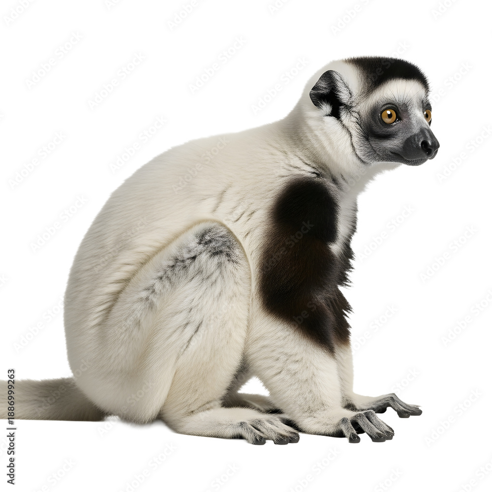 Naklejka premium Ring tailed lemur isolated on transparent background