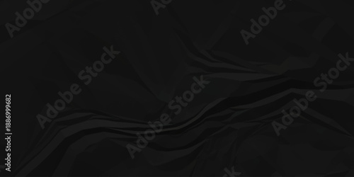 Abstract black parchment wrapping crumpled paper texture. creased page wrinkle retro rough distressed damage paper texture background.