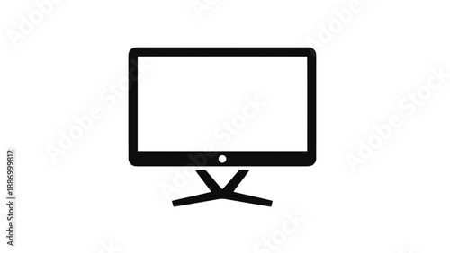 Vector illustration of a modern computer monitor display screen device on transparent background